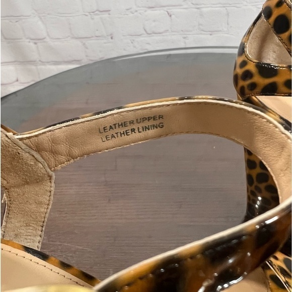 VIA SPIGA leopard print patent leather platform ankle wrap sandals size 7.5 GUC - Picture 15 of 16